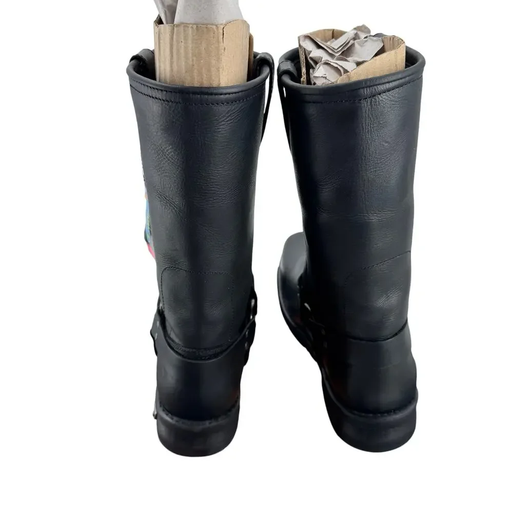 NWT Hot Leathers BTM1016 Men's Classic Black 11-inch Harness Leather Boots